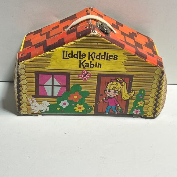 Vintage 1967 Mattel Liddle Kiddles Kabin toy Doll Carry Case Alco orange roof - Picture 4 of 14
